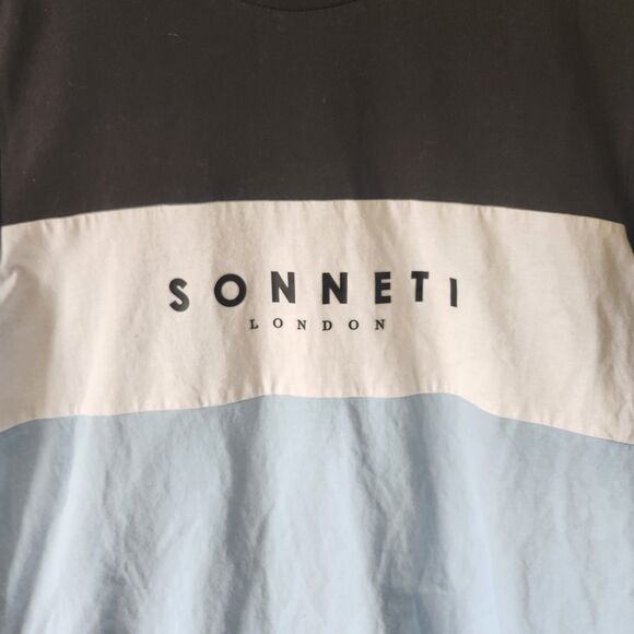 NEW SONNETI London Men’s Capri Color Block Logo Short Sleeve T-Shirt Tee M NWT - Picture 2 of 7
